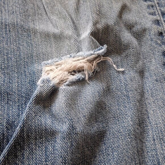 Mens Button Fly Blue Jeans - Picture 3 of 8